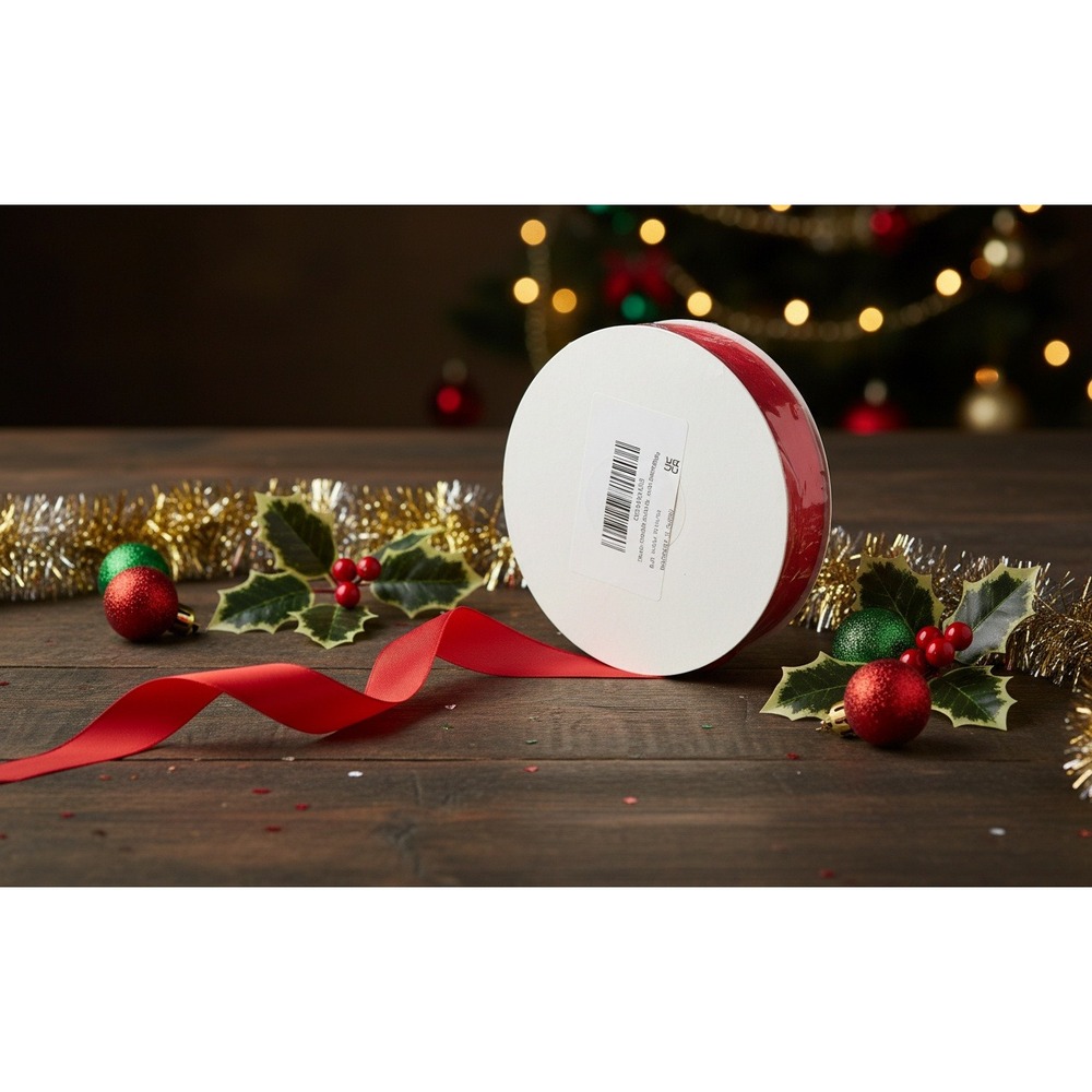 Red Double Faced Satin Ribbon‎ Spool Holiday Christmas Gift Wrap DIY Crafts